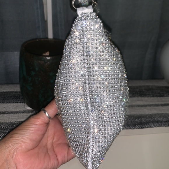 Rhinestone sparkly, silver clutch purse/handbag - Picture 8 of 10